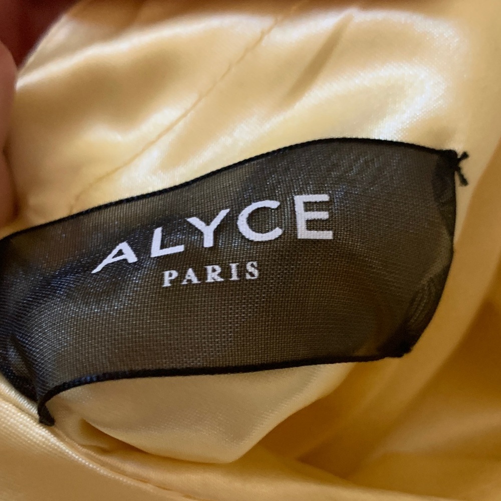 Alyce Paris Yellow Floral Prom Dress - Picture 3 of 4